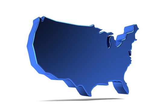 USA United States Map . 3D Render Illustration