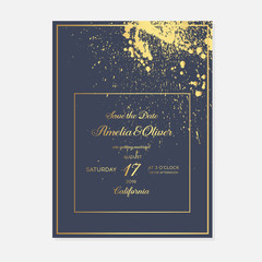Minimalist botanical wedding invitation card template design. Vector decorative greeting card or invitation design background. Wedding Invitation, save the date, rsvp, invite card.