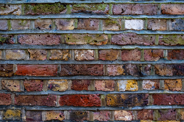 old brick wall of red bricks