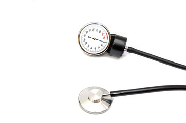 tonometer on white background close up. View from above.