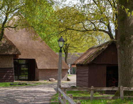 Village of Orvelte Drente Netherlands. Countrylife. Farm. Saksische boerderij. Open air museum. Old historic farms and village.