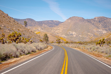 Scenic route through the desert at Sequoia in California - travel photography