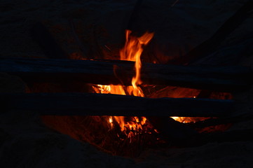 fire in the fireplace