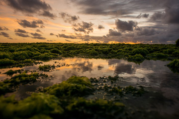 powerful nature. amazing sunset on beautiful tropical Bali beach