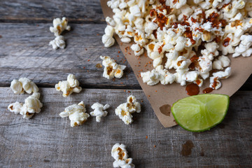 mexican pop corn with hot sauce