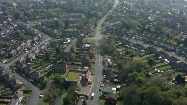 Wolverhampton UK Aerial Shot of Streets