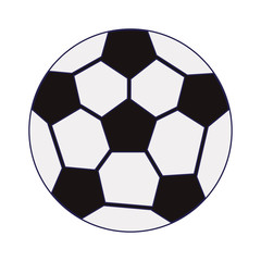 Soccer ball sport cartoon blue lines