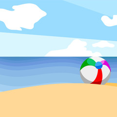 Fototapeta na wymiar Beautiful beach landscape image. Summer season. Vector illustration design