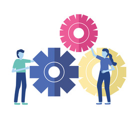 business people gears