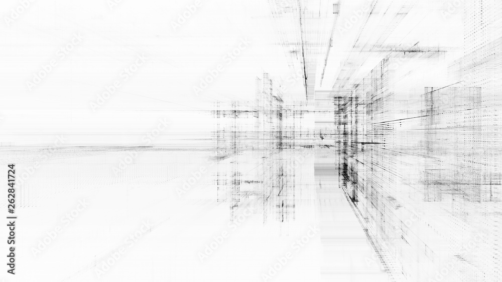 Poster abstract background. digital data visualization. 3d illustration based on fractal graphics.