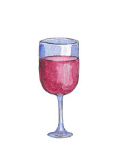 glass of red wine isolated on white background
