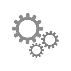 Grey color System setting gears vector eps10. Grey tree gears icon