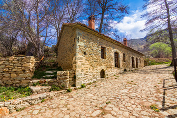 Traditional water mill at the village of Agios Germanos, Prespes, Greece.