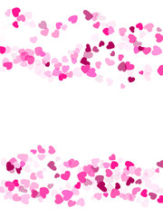 Hearts confetti flying vector background graphic design.