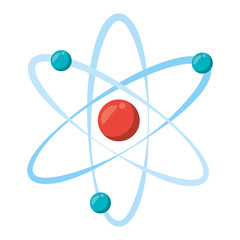 Atom science symbol isolated
