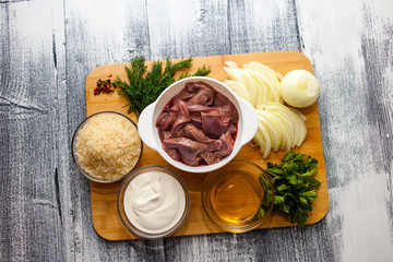 A set of products for cooking 