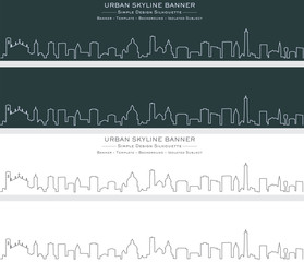 Bologna Single Line Skyline Banner © pabloprat