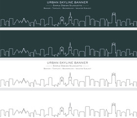 Ghent Single Line Skyline Banner