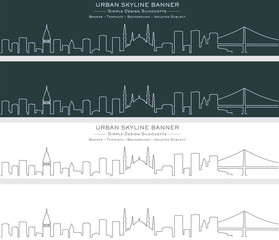 Obraz premium Istanbul Single Line Skyline Banner