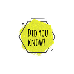 Did you know? - small yellow hexagon icon