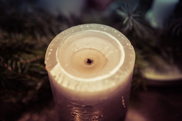 candle and spruce