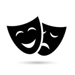 Antique theatre icon with masks