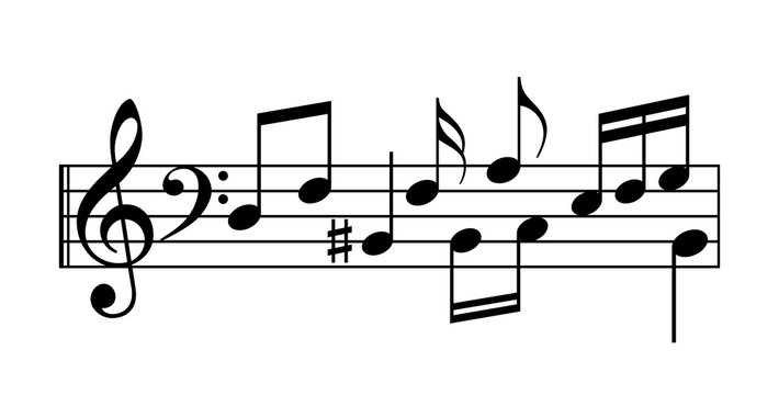 Music notes vector cartoon