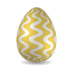 Golden Easter egg with vertical wavy stripes