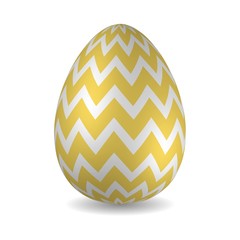 Golden Easter egg with horizontal zigzag pattern