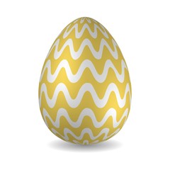 Golden Easter egg with horizontal wavy stripes