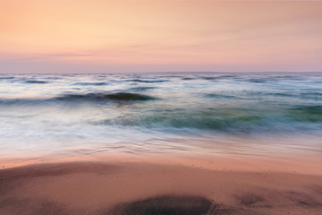 Naklejka premium interesting sky summer landscape dawn / early morning sunrise