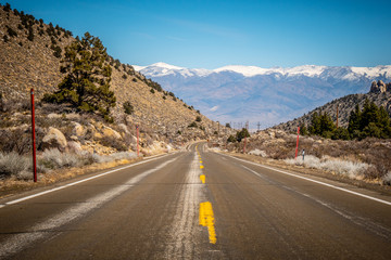 Scenic road through the mountains of Sierra Nevada - travel photography