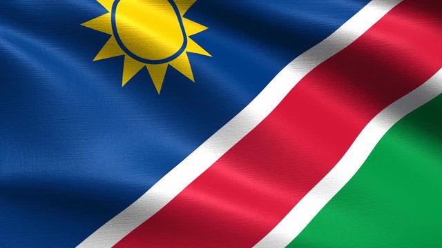 Realistic flag of Namibia, Seamless looping with highly detailed fabric texture, 4k resolution
