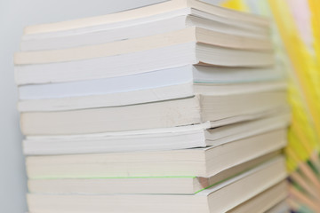 Stack of colorful books on background - Image