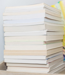 Stack of colorful books on background - Image