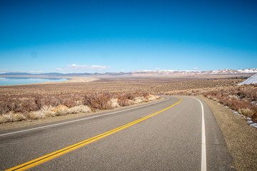 Fototapeta na wymiar Scenic road through the mountains of Sierra Nevada - travel photography