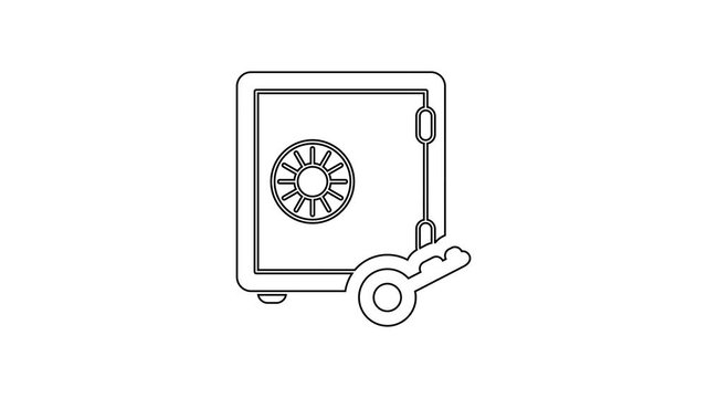 Grey Proof of stake line icon on white background. Cryptocurrency economy and finance collection. 4K Video motion graphic animation