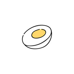 Boiled chicken egg hand-drawn icon