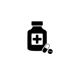 Pills with shadow vector icon