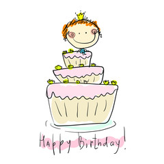 Vector painted character, children's illustration