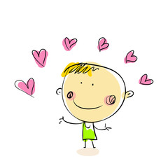 Vector painted character, children's illustration