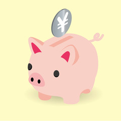 かわいいブタ 豚 の貯金箱のイラスト 白背景 貯金 節約のイメージ ベクターデータ Piggy Bank Wall Mural Globeds かわいいブタ 豚 の貯金箱のイラスト 白背景 貯金 節約のイメージ ベクターデータ Piggy Bank Wall Mural Globeds