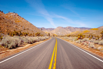 Scenic route through the desert at Sequoia in California - travel photography