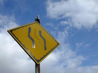 Obraz premium sign on background of blue sky