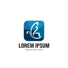 Butterfly logo template design. Minimalist Butterfly logo with modern frame vector design