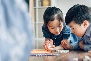 Asian children in the kindergarten