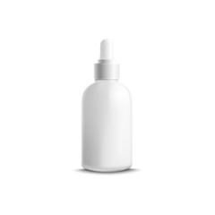 Cosmetic bottle for essential oil or serum with dropper mockup vector isolated.
