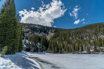 Fototapeta na wymiar Snowy Mountain Lake