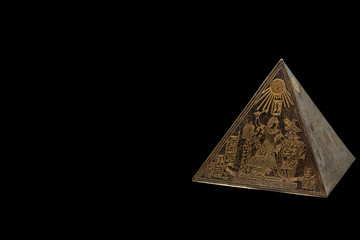 Figurine of bronze egyptian pyramid