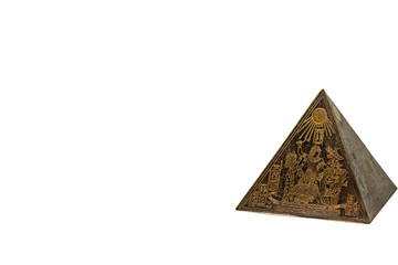 Figurine of bronze egyptian pyramid